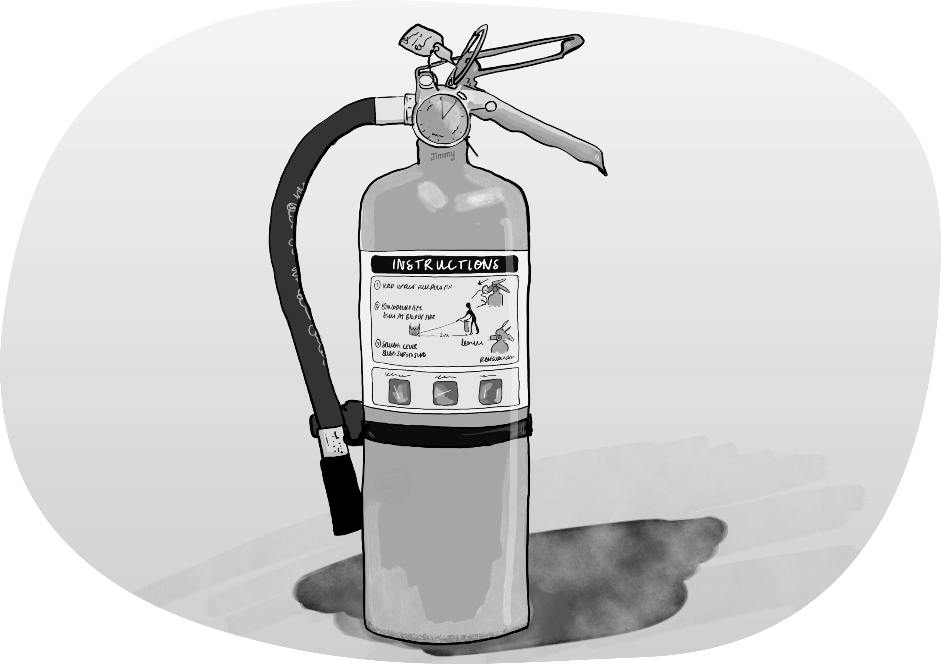 Illustration of a fire extinguisher.